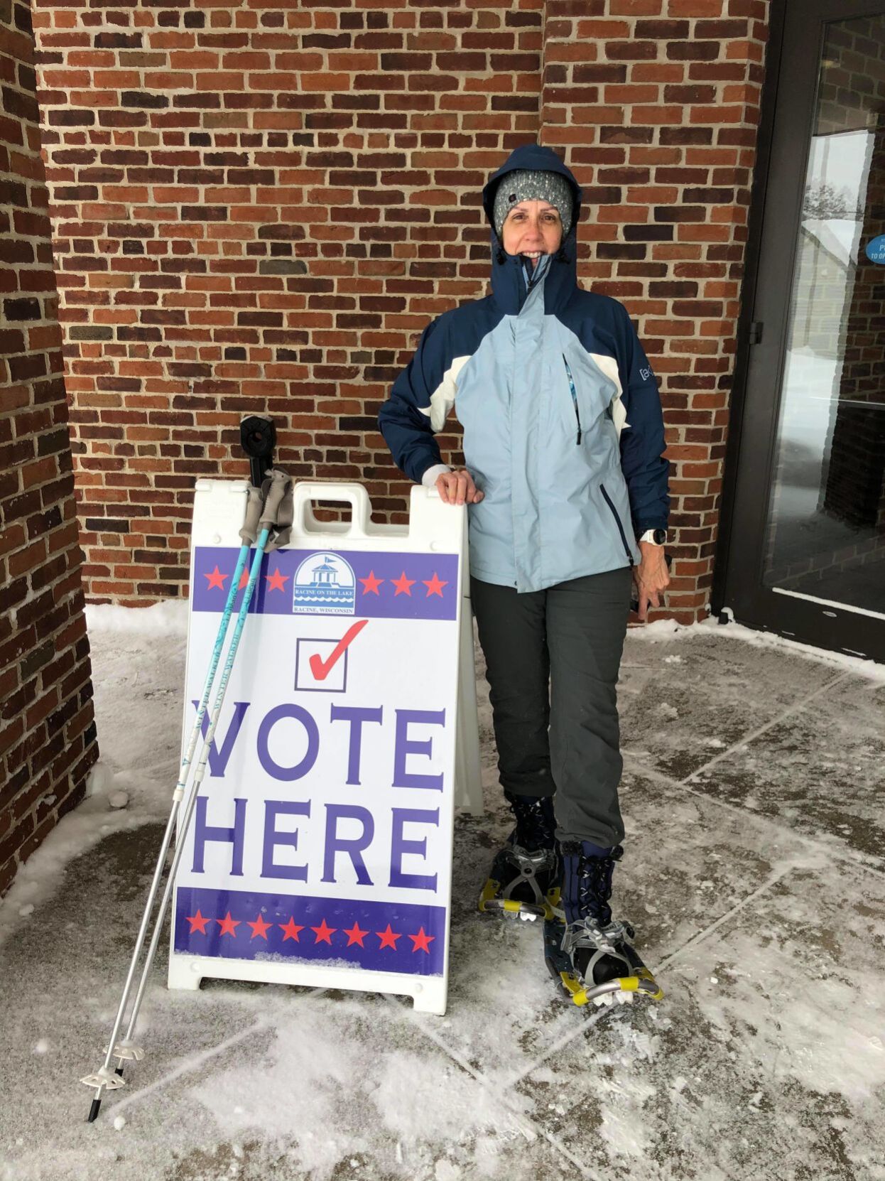 Snowshoeing to the polls